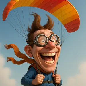Paraglider Caricature